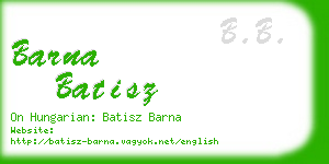 barna batisz business card